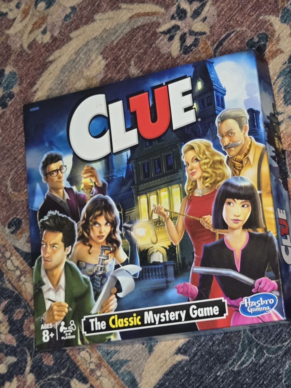 Hasbro Clue Game Box - Blue, Red, White Accents